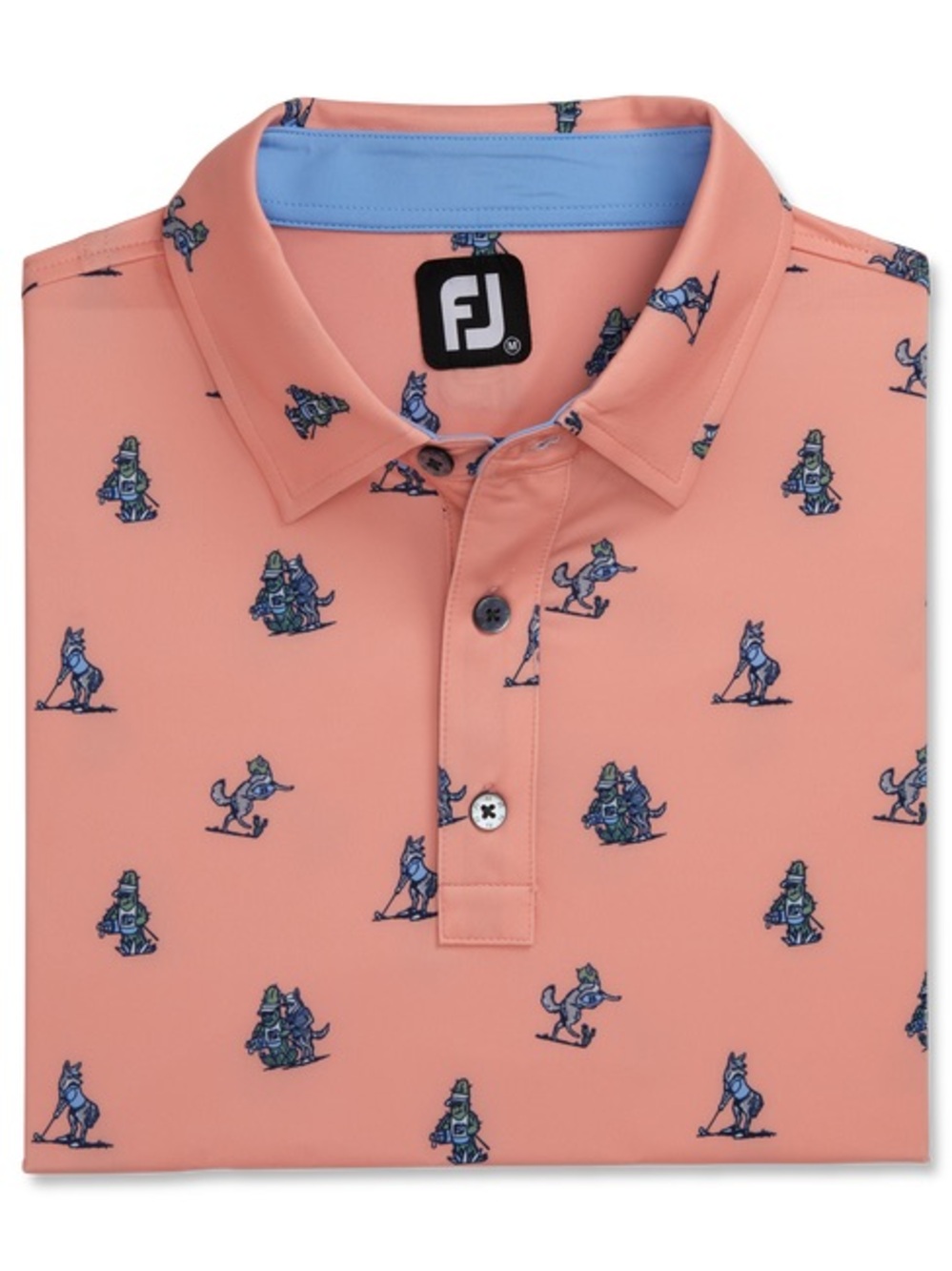 FootJoy Coyote Print Lisle Self Collar Polo Size XL